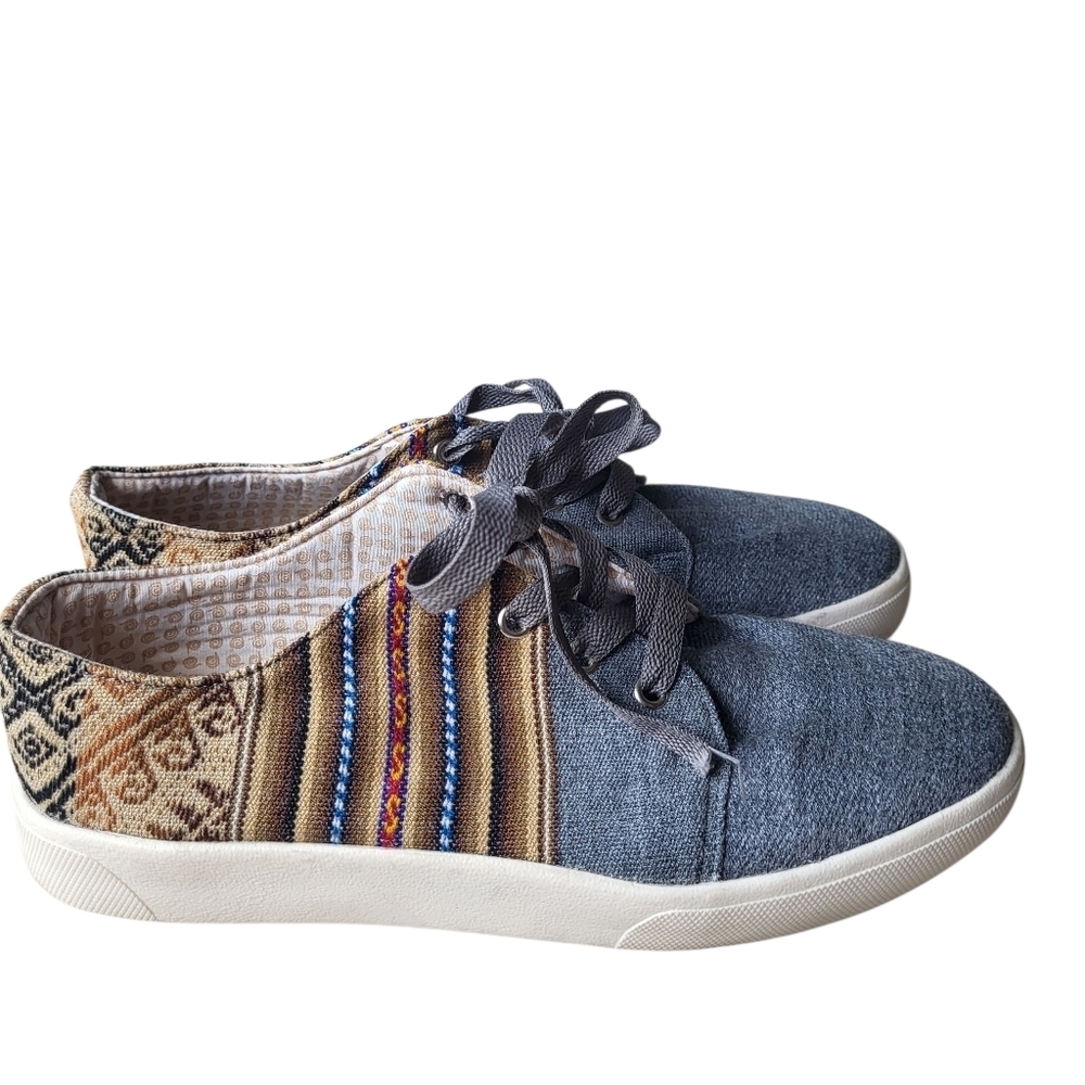 Pacha Mama Woven Tapestry Tribal Colorful Sneaker Shoes Size 9